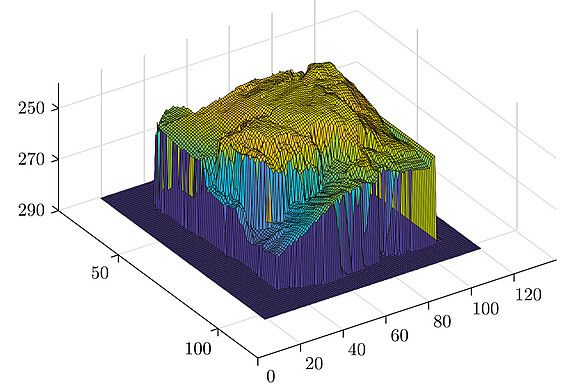 High resolution depth mapping organic material 