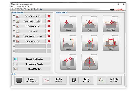 scanCONTROL Configuration Tools 소프트웨어
