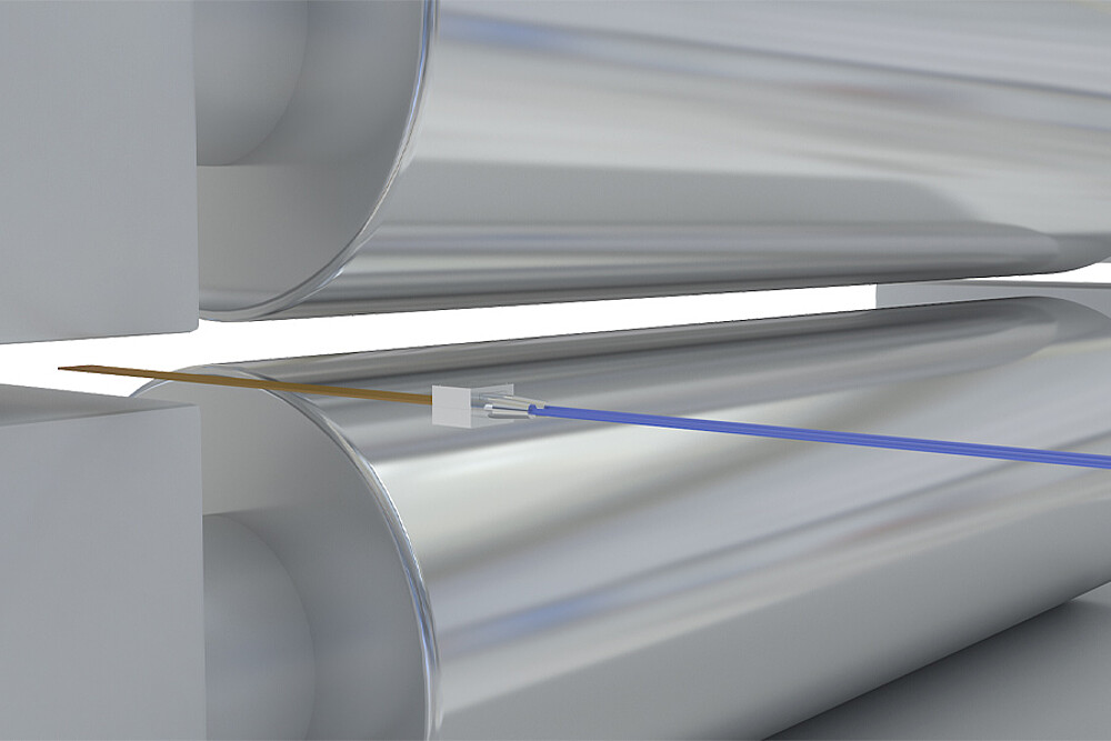 캘린더링 공정 중 롤러 간극 측정